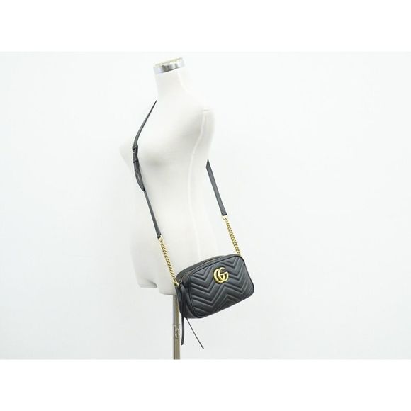 Gucci Gg Marmont Black Leather Shoulder Bag (Pre-Owned) - Picture 7 of 12